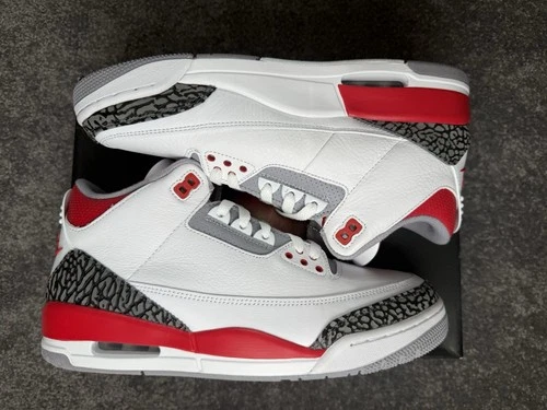 Air Jordan 3 Retro ‘Fire Red’ 2022 White DN3707-160 Mens US 10 [New With Box]