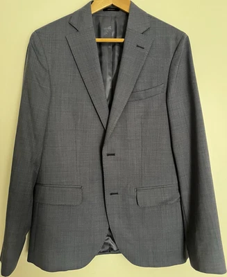 Massimo Dutti Herren Sakko/Blazer Grau Wolle Super 130's kariert - Bild 1 von 4
