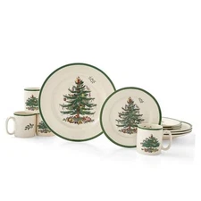  Christmas Tree 12-Piece Dinnerware Set (Service for 4) – Made in the UK- New 
