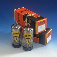 RARE Pair 6060 Brimar Yellow T Tubes 12at7 CV4024 E81CC Maxi-Pre = Strong M0173