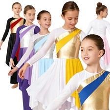 Kids Girls Costume Church Set Elastic Waistband Outfit Wide-Leg Communion Dress