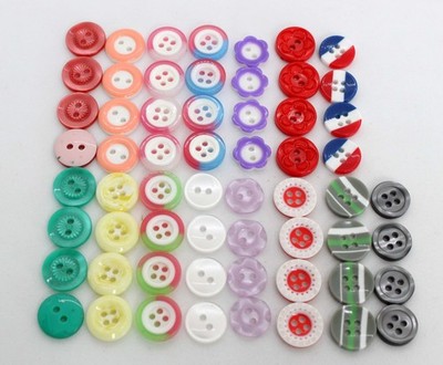 2 Loch & 4 Loch Baby Kinder Strickjacke Knöpfe, Größen 10,11 & 12,5 mm verschiedene Farben