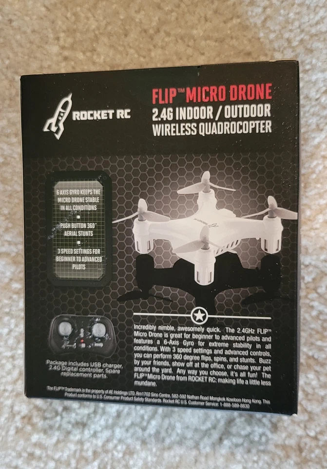 New Rocket RC Flip Micro Drone - 2.4G Indoor/Outdoor Wireless Quadrocopter  - Image 2 of 4