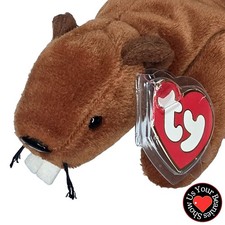 Ty Beanie Baby Bucky The Beaver 3rd Generation Hang Tag, 2nd Gen Tush Tag