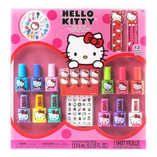 Hello Kitty Water-Based Nail Polish Set, Peel-Off Set with Glittery  Opaque Col