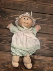 Vintage 80s Cabbage Patch Preemie Doll Blonde Girl Blue Eyes Original Outfit