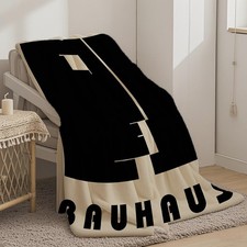 A Bauhaus-Style Black Geometric Printed Flann...