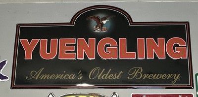 Yuengling Metal Sign Tin Tacker Embossed Black Gold Large 35''x17'' 2001