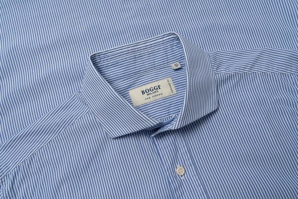 Men Boggi Milano Shirt Navy Cotton 40 /L / 48