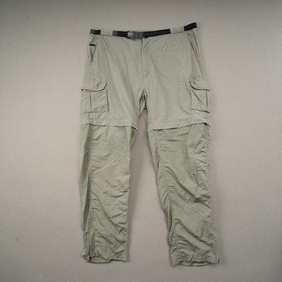 Magellan Back Country Pants Mens XL Khaki Olive Convertible Belted Nylon Shorts