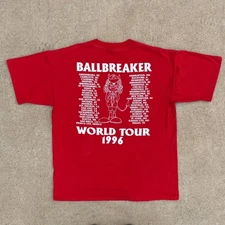 Vintage AC/DC Shirt Mens XL Black Ballbreaker World Tour Brockum Made USA 90s