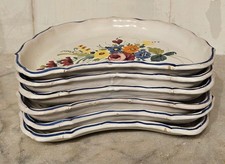 N.6 Piatti, Luigi De Angelis, Castelli, 1950, h 2,5 cm , Base 22×14 Cm.