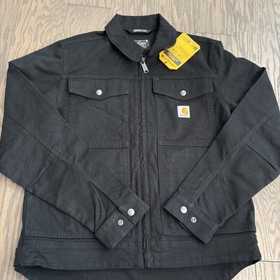 NWT Carhartt Jacket Mens Small Black Rugged Flex Full Zip Duck Berwick Jacket