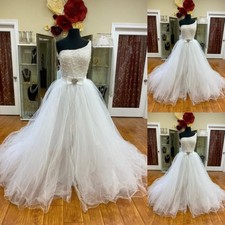 Elegant Wedding Dresses One Shoulder Lace Appliques Beading Tulle Bridal Gowns