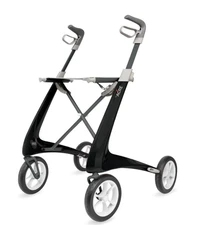 byACRE Carbon Ultralight Rollator Walker with Organizer Bag, L, Wide, Black