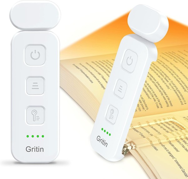 Lámpara de lectura LED recargable USB-C, 7 LEDs, 3 modos, 5 niveles de brillo