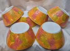 Colorful Pineapple Design Plastic Melimane Bowls Set of 6
