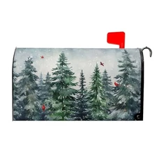 Winter Watercolor Tree Magnetic Mailbox Cover Large Size 25.5x21 Inch 