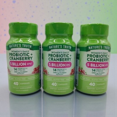 3 Natures Truth Womens Probiotic Cranberry 40 Capsules Each EXP 11/2026+ New