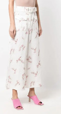 ZIMMERMANN Dancer Women’s Linen Belted Floral Wide Leg Cargo Pants size 2/M NWOT