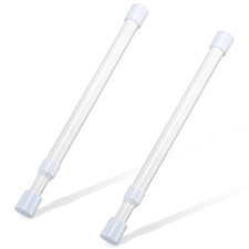 2 Pcs Small Tension Rod 10-15.7 inch Spring Rod, White Tension Rod Spring Ten...