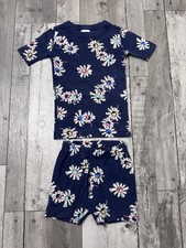 Hanna Andersson Short Johns PJ Floral Kids Pajamas Set Navy 90/3