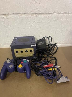 Nintendo Game Cube DOL-001 Konsole Controller AV Kabel Bundle Lila ohne Spiel