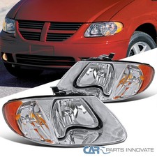Fits 2001-2007 Dodge Caravan Chrysler Town Country Headlights Lamps Pair 01-07
