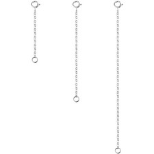 Durable Hypoallergenic 925 Sterling Silver Necklace Extender Set - 3 Pieces