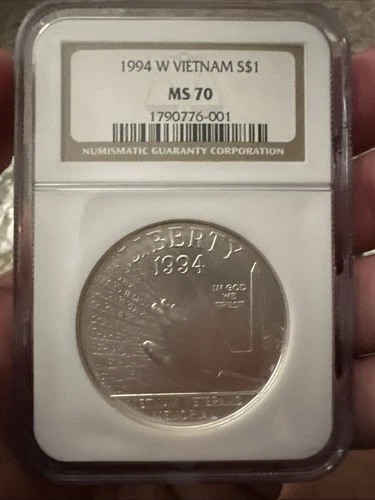 1994 W Vietnam $1 Silver Dollar NGC MS 70