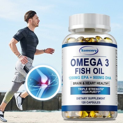 High Potency Omega 3 Fish Oil Capsules - Supports Heart Health, Boosts Immunity