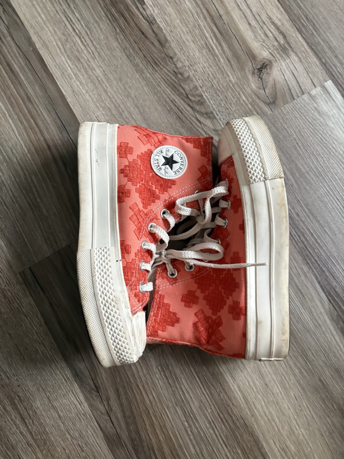 Orange Pattern Platform Converse, White Base, And… - image 5