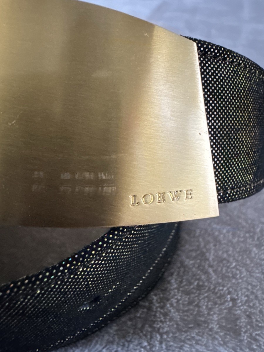 Loewe Madrid Iridescent Leather Belt Gold Buckle Size 75 Loewe Madrid Rare Iridescent Leather Belt Gold Buckle  main image 2