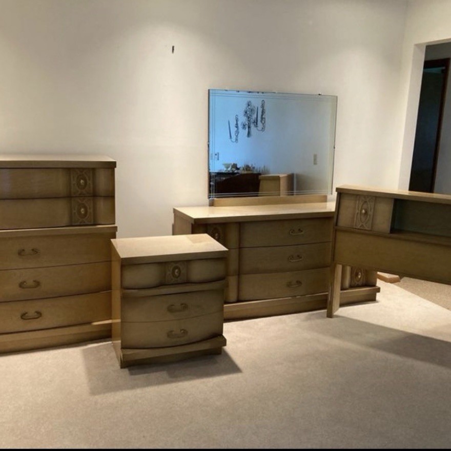 1960s Mid Century Modern 4 PieceBlonde Bassett Bedroom Set(Full