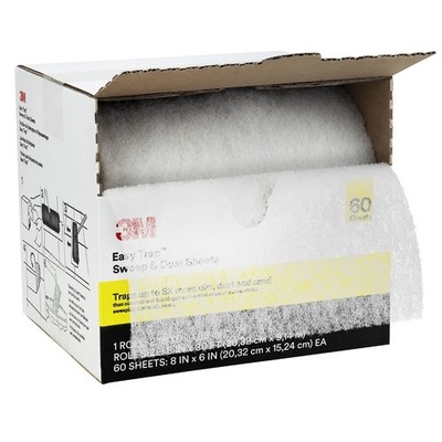3M Easy Trap Sweep and Dust Sheets, 1 Roll 1 of 60 8'' x 6'' White