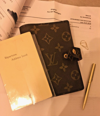 Orig LOUIS VUITTON Leder Agenda PM +Adressbuch+Kugelschreiber usw Timer Monogram