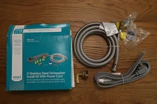 Smart Choice 6' Stainless Steel Dishwasher Install Kit w/ Power Cord NEVER USED