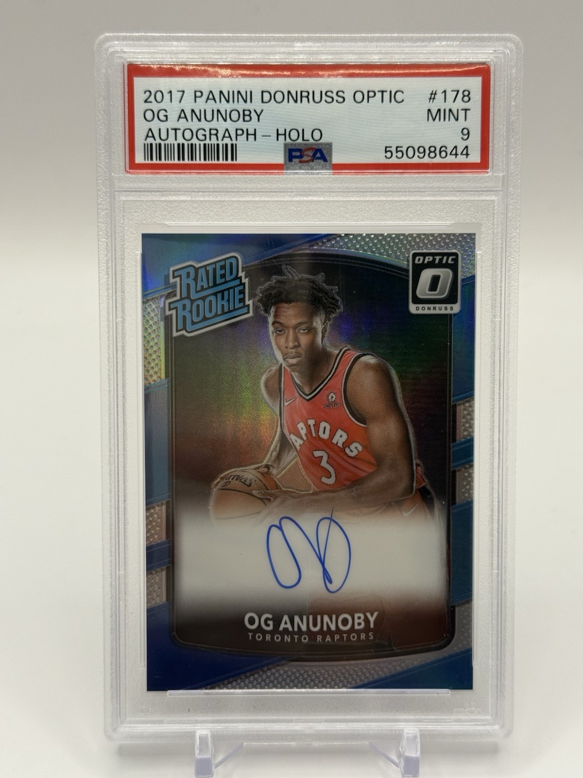 2017 Panini Donruss Optic OG Anunoby Optic Holo Autograph RC PSA 9 #178