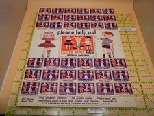 1960 Easter Seals Stamps Full Sheet 27th Annual Crippled Children Charity Unused