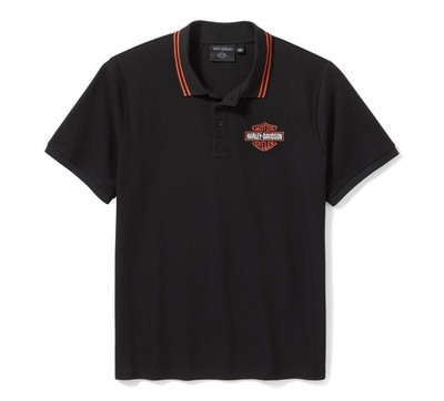 Harley-Davidson Bar & Shield Pique Herren Polo Shirt Gr. L - Schwarz