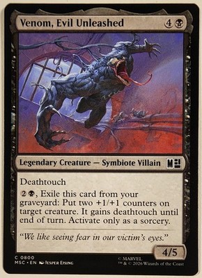 Venom, Evil Unleashed 800 Commander: Marvel Super Heroes Magic: The Gathering NM