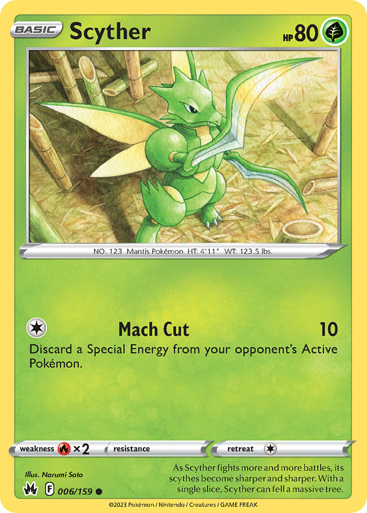 Scyther 006/159 Common Crown Zenith Near Mint