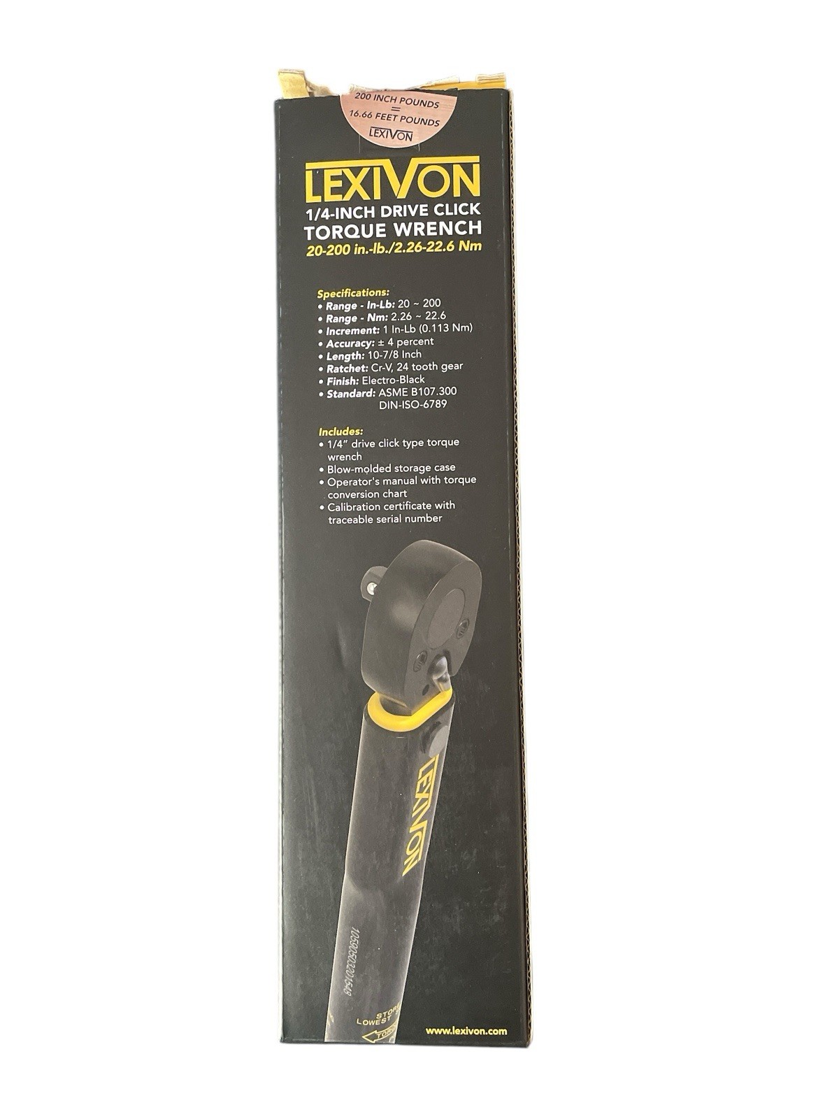 LEXIVON Inch Pound Torque Wrench 1/4-Inch Drive | 20-200 in-lb/2.26-22.6 Nm NEW