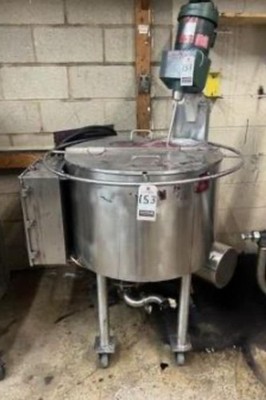 Groen NE-25 25 Gal Stainless Steam Jacketed Mixing Kettle w/ Lightnin XJ Mixer