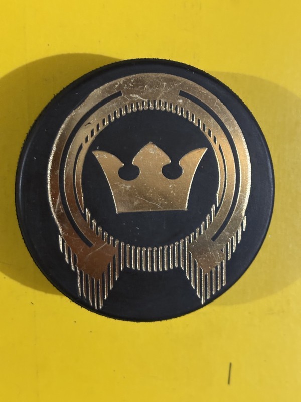 OLD VINTAGE HOCKEY PUCK - SWEDEN CROWN