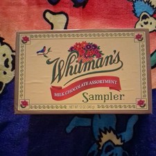 Vintage Whitman's Sampler Chocolate Assortment Empty Cardboard Box Read