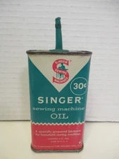 Vintage Handy Oiler Oil Can - SINGER SEWING MACHINE OIL - 30 cent variety
