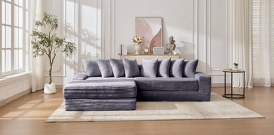 110'' Convertible Corduroy Sofa Bed - Compact Multi-Functional Couch