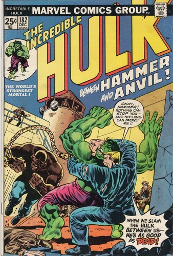 Incredible Hulk #182, Dec. 1974, Wolverine , Golem Value Stamp, Very fine