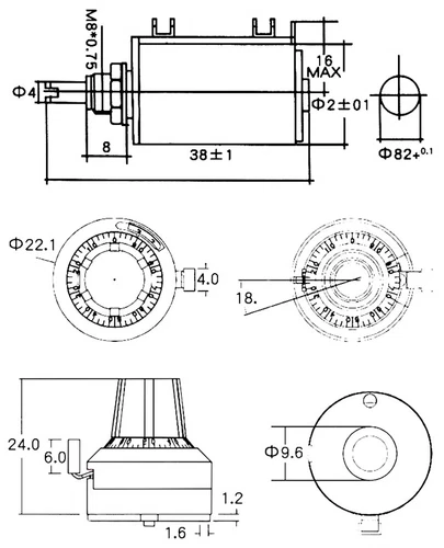 WXD3-13-2W Multiturn Wirewound Potentiometer 10 turn Variable Precision100-100KΩ - Picture 7 of 26